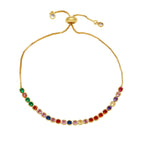 Simple Style round Copper 18K Gold Plated Zircon Bracelets in Bulk