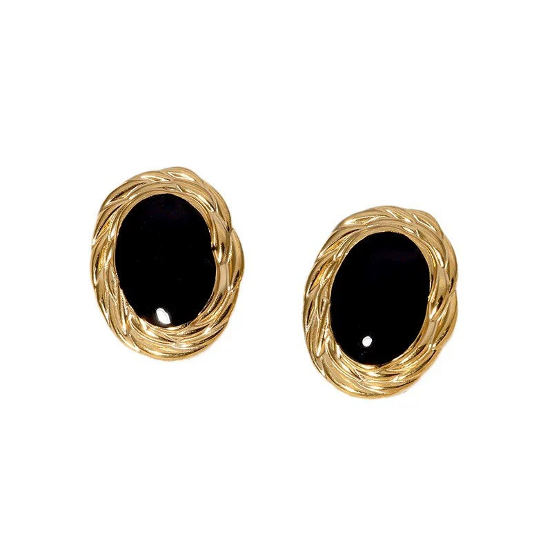 Luxury Oval Gold Earrings