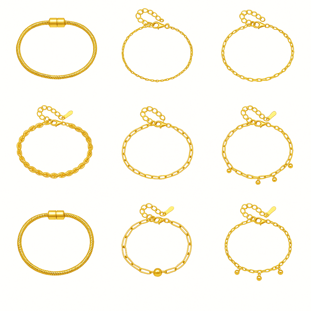 Geometric 316L Stainless Steel 18K Gold Plated Bracelets 