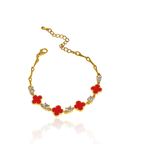 Red Clover Gold Bracelet