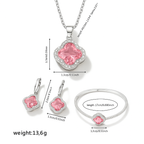 Pink Clover Elegance Jewelry Set