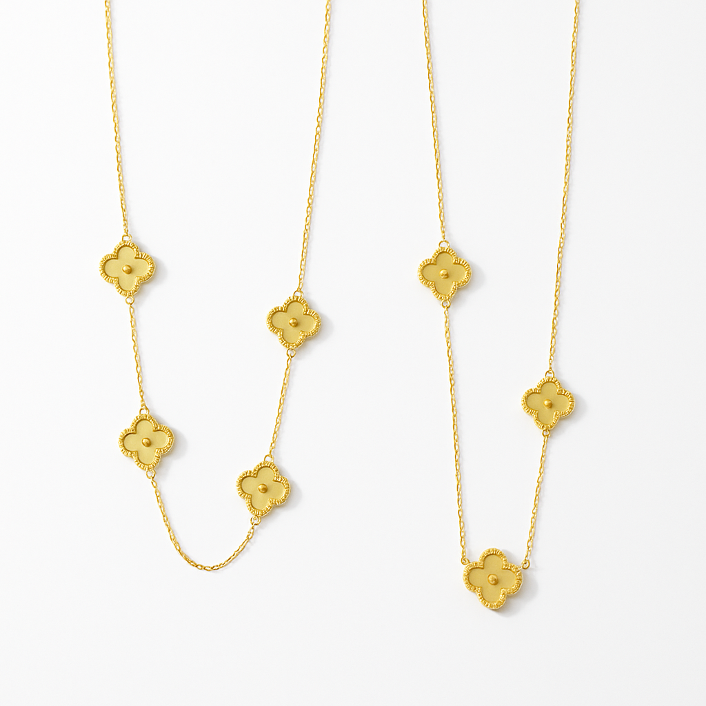Gold Clover Matching Necklace