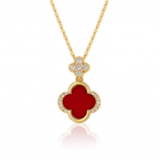 Luxe Scarlet Clover Necklace