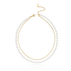 Pearl & Gold Double Layer Necklace