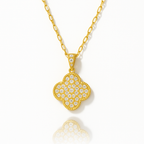 Golden Diamond Clover Necklace