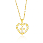 Blessed Heart Cross Necklace