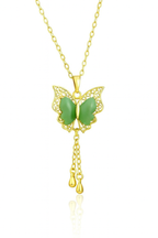 Jade Butterfly Tassel Necklace