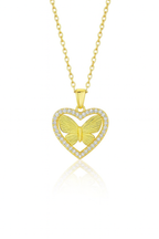 Butterfly Outline Heart Necklace