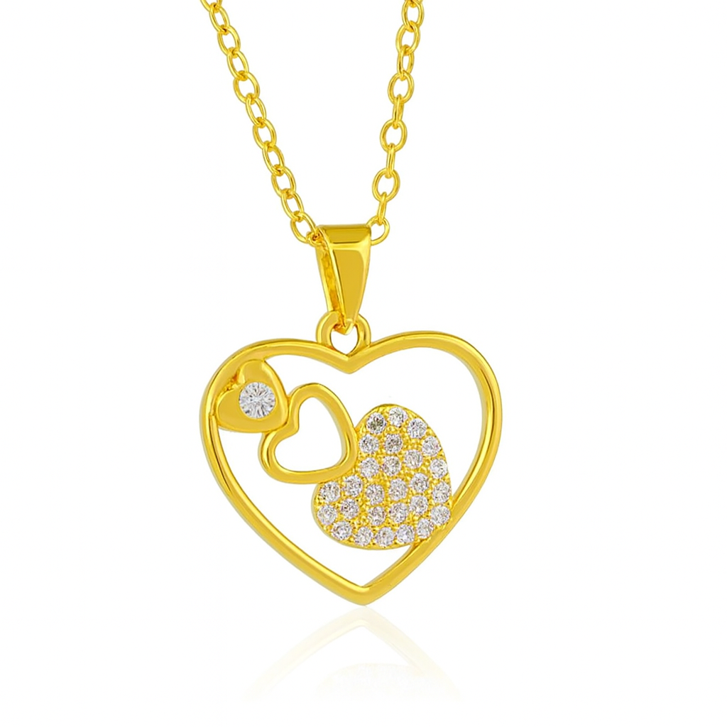 Luxe Double Heart Diamond Pendant