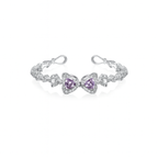 Twin Hearts Butterfly Crystal Bangle