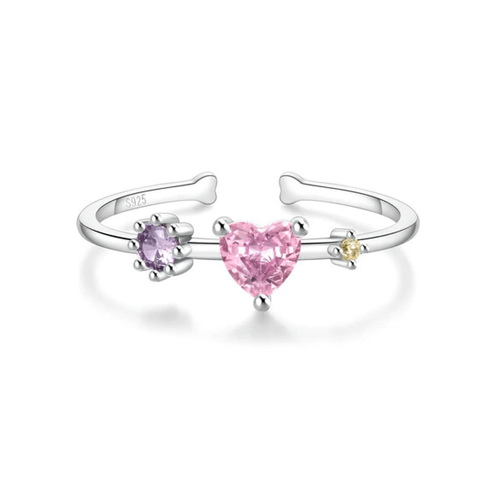 Tri-Gem Heart Sparkle Ring
