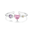 Tri-Gem Heart Sparkle Ring