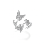 Adjustable Butterfly Zircon Ring