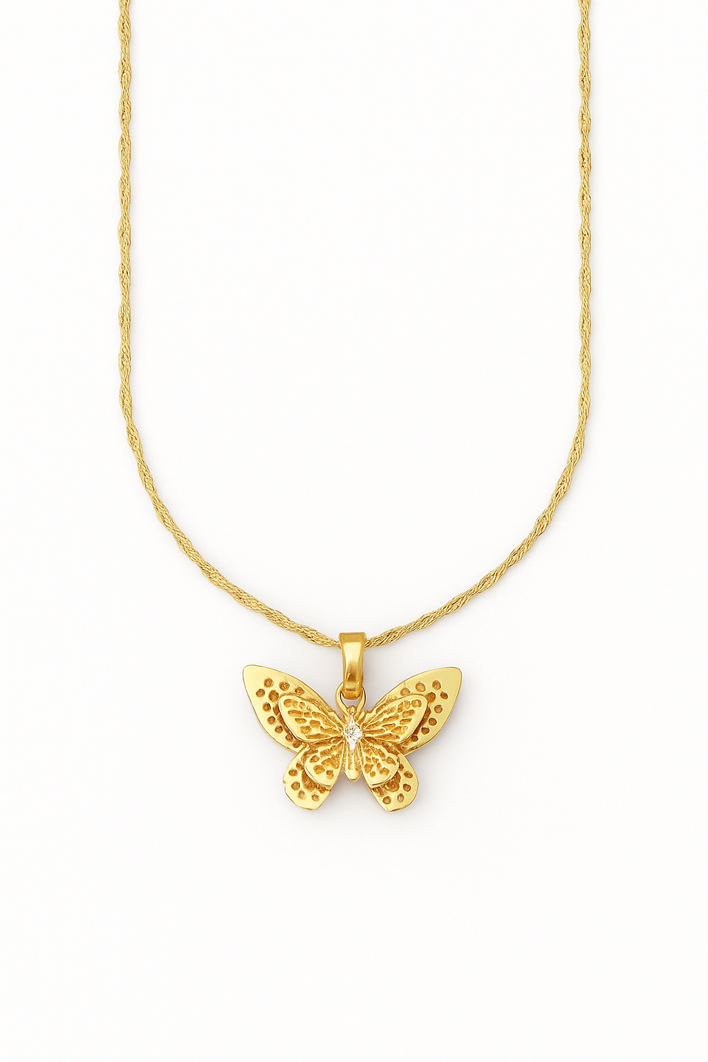 Retro Butterfly Alloy Plating Pendant Necklace 1 Piece