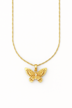 Retro Butterfly Alloy Plating Pendant Necklace 1 Piece