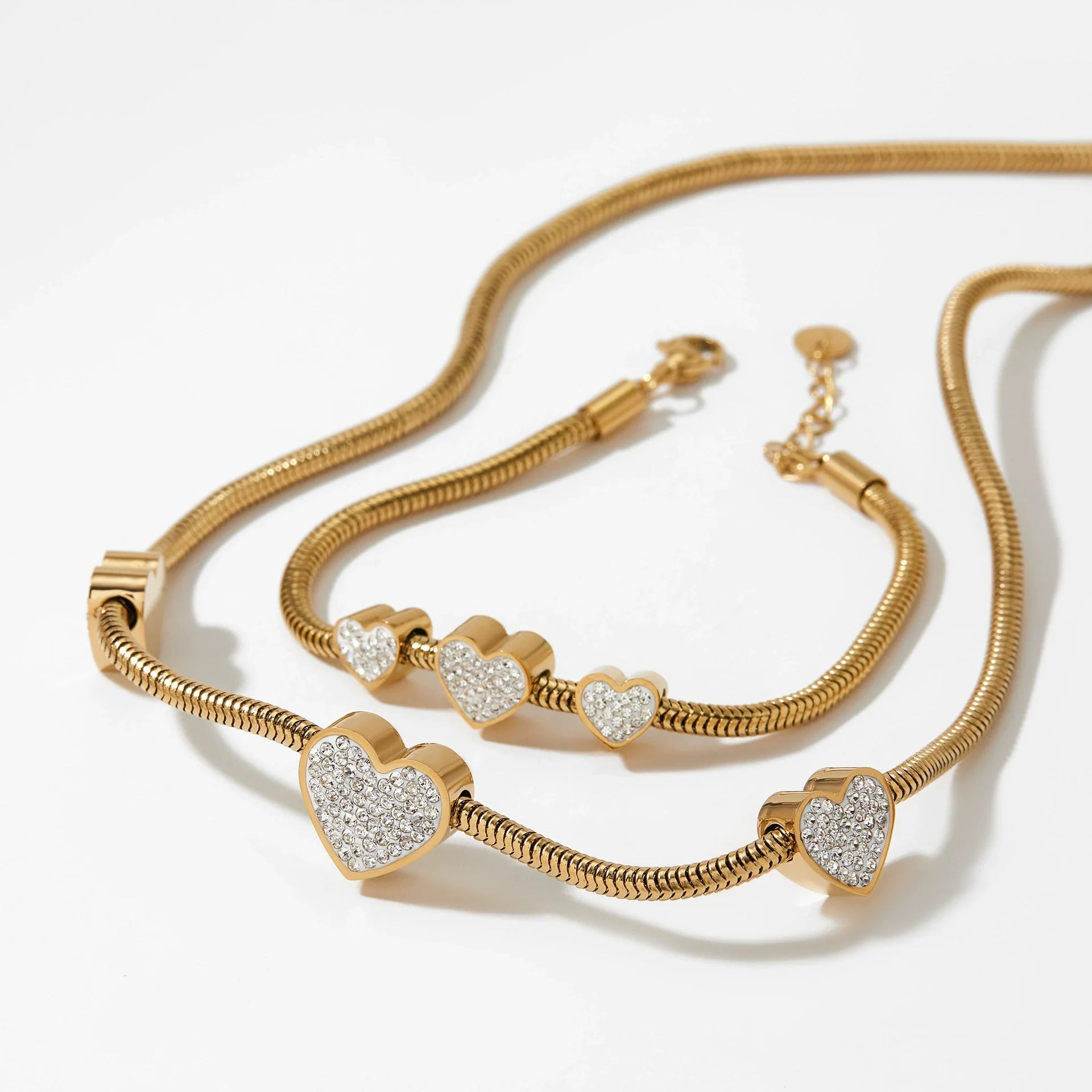 Love Heart Water Drop Stainless Steel Jewelry Set