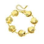 Women's Stainless Steel 18K Gold Plated Cuban Chain Bracelet 