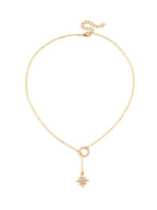 Alloy Ushaped Eightpointed Star Pendant Short Metal Circle Clavicle Chain Necklace Electroplated