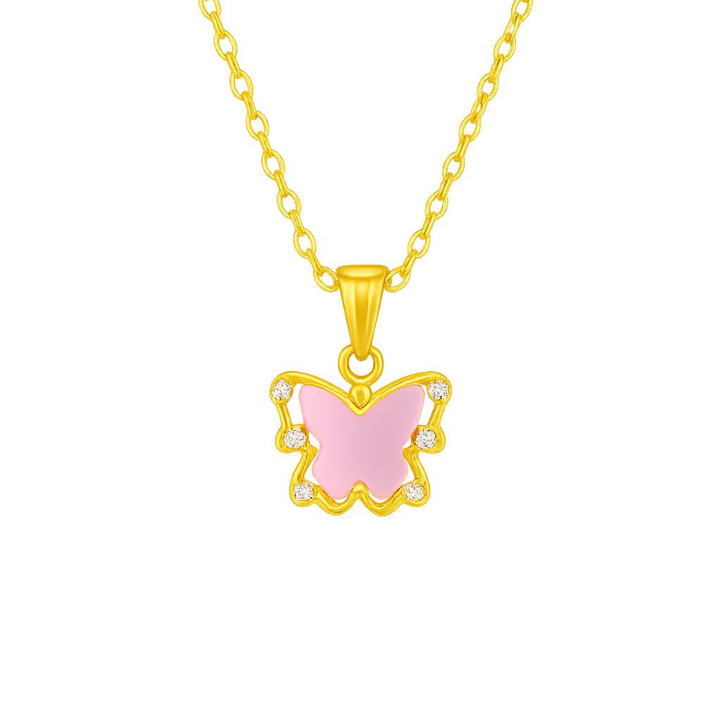 Sweet Pink Flutter Necklace