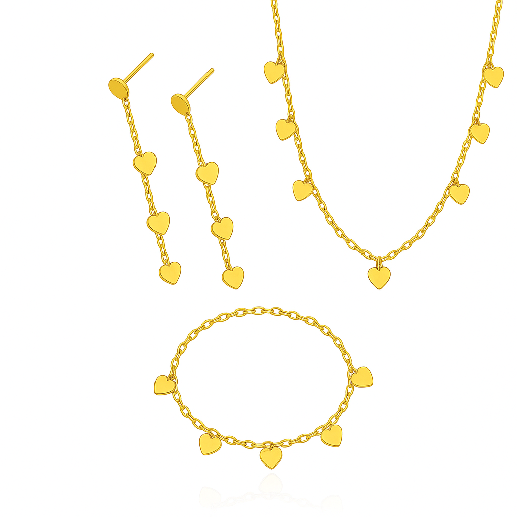 Heart & Water Drop Jewelry Set