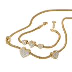 Love Heart Bracelet & Necklace Jewellery Set