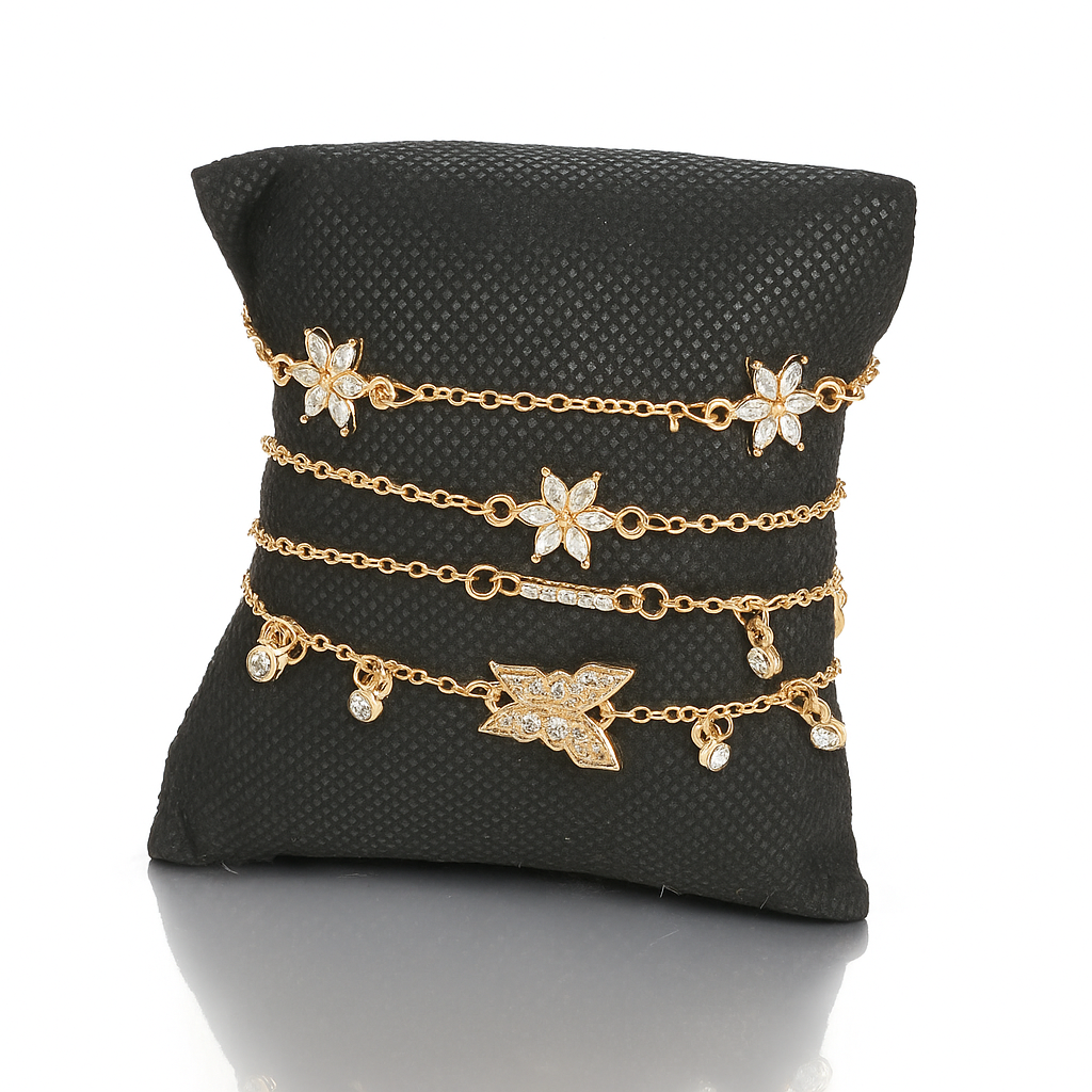 Butterfly Flower Bracelet Set (4pcs)