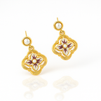 Retro Flower Pearl Earrings