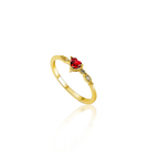 Gold Plated Heart Zircon Open Ring