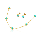 Turquoise Gold Jewelry Set