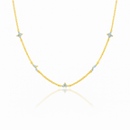 Blue Flower Zircon Necklace