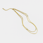 Double Layer Geometric Alloy Necklace