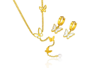 Butterfly Pearl Tassel Necklace Set