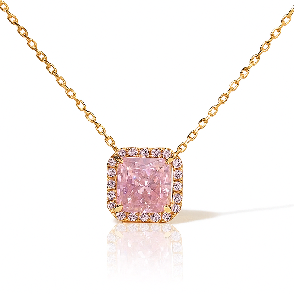 Silver Geometric Square Necklace