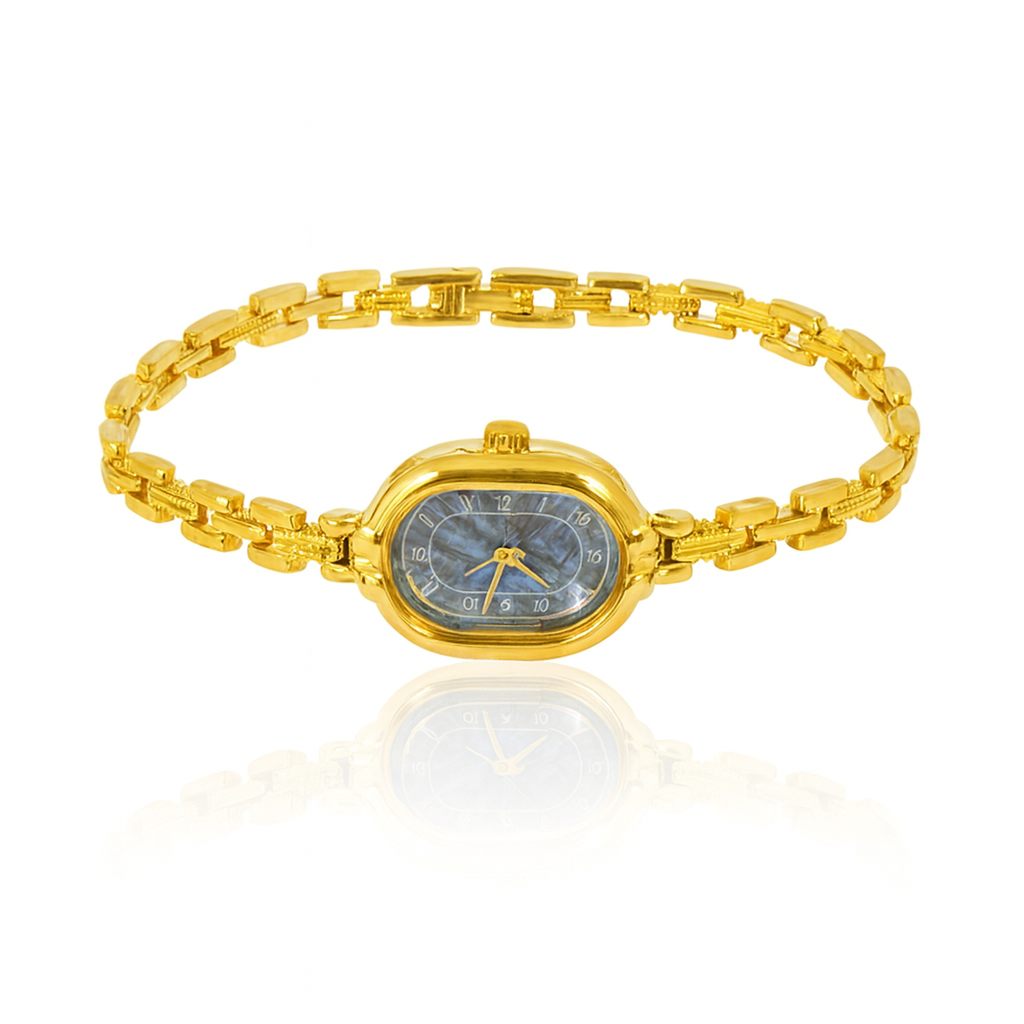 Vintage Oval Dial Stainless Steel Art Student Watch