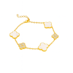 Four-Leaf Diamond Clover Bracelet