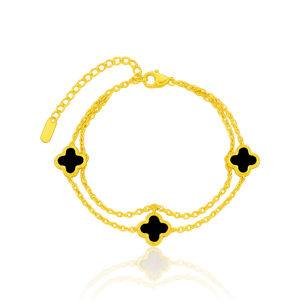 L’Étoile Noir Clover Bracelet