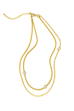 Double Layer Geometric Alloy Necklace