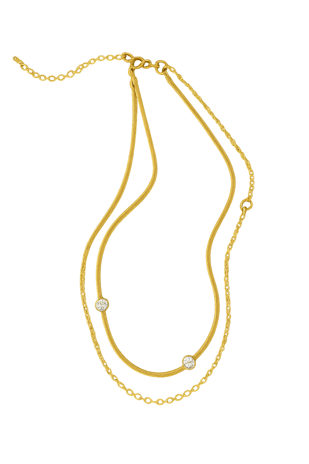 Double Layer Geometric Alloy Necklace