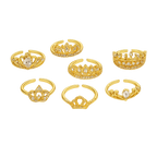 Classic Crown 18K Gold Plated Zircon Open Ring