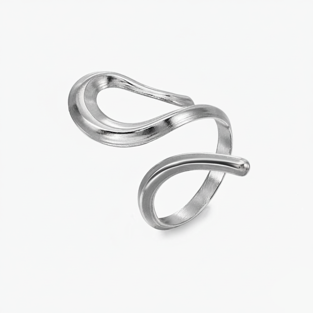 Retro Irregular Stainless Steel Gold Open Ring