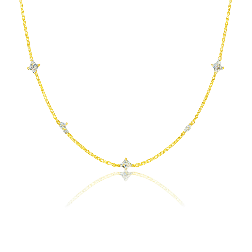 Blue Flower Zircon Necklace