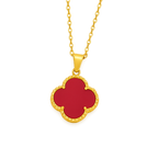 Luxe Scarlet Clover Necklace