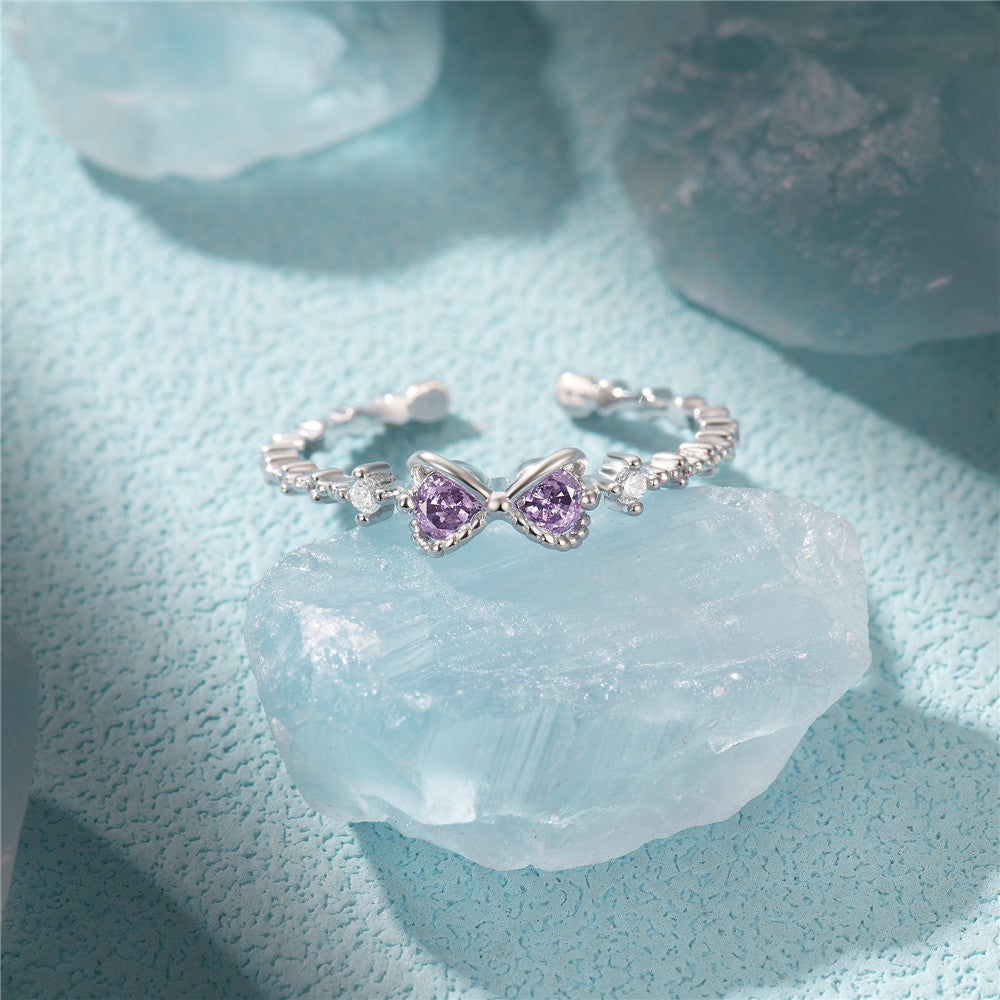 Twin Hearts Butterfly Crystal Bangle