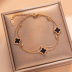 Women Clover Geometric Titanium Steel 18K Gold Plated Bracelets