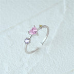 Tri-Gem Heart Sparkle Ring