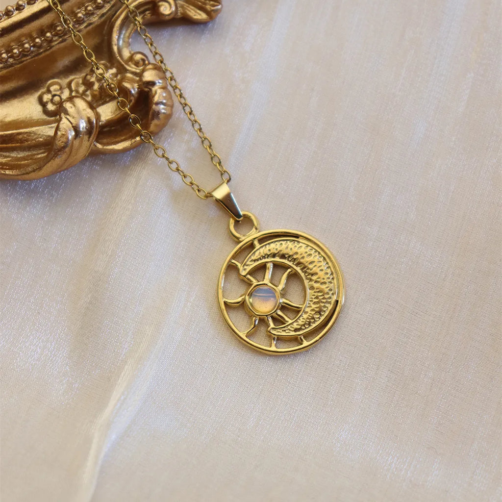 304 Stainless Steel 18K Gold Plated Water Droplets Necklace