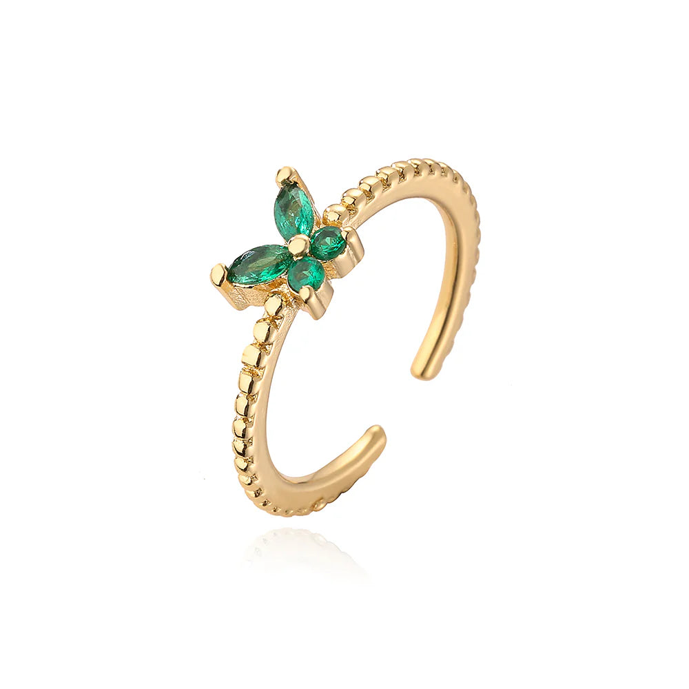 Jade Butterfly Sparkle Ring