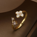 Simple Style Flower Open Rings