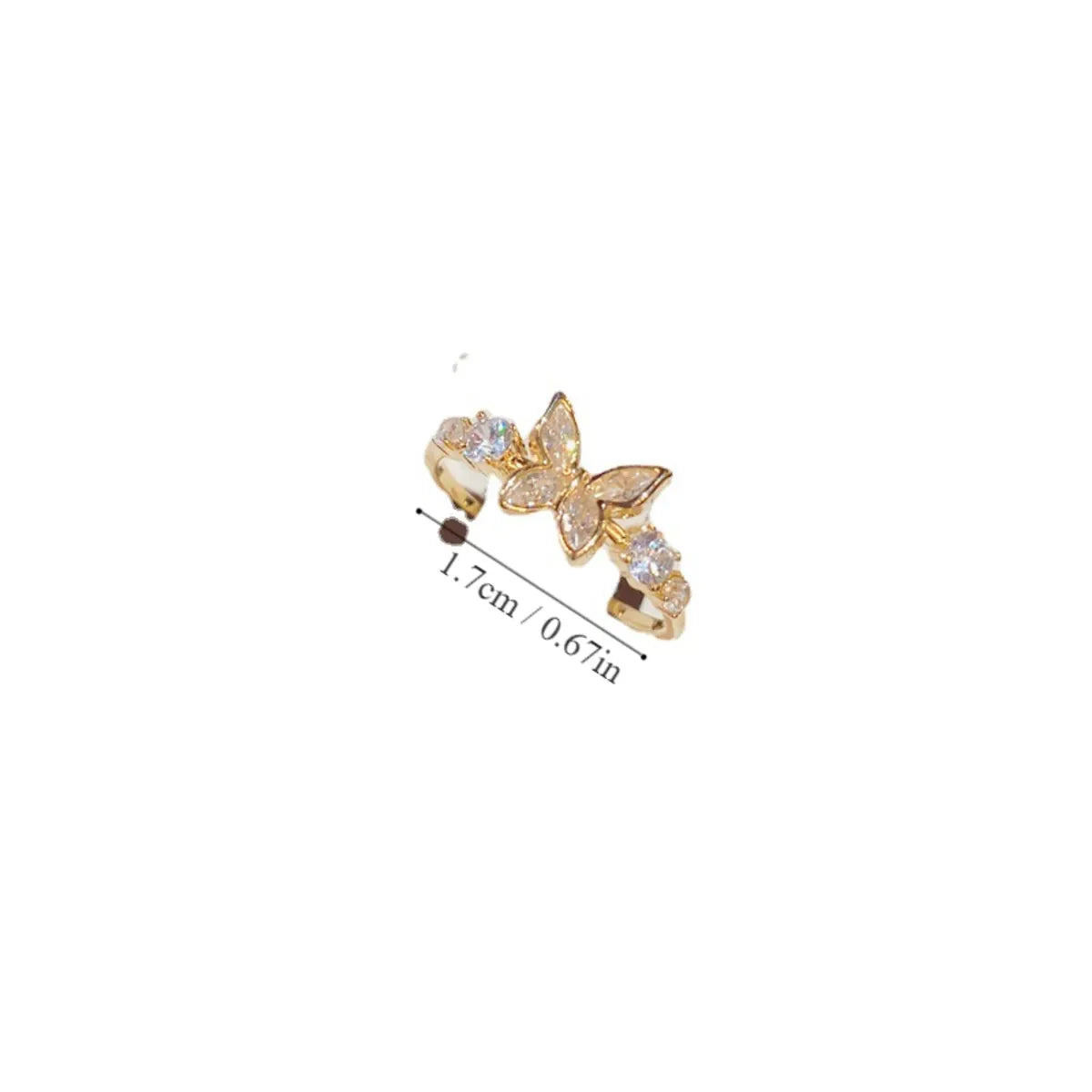 Diamond Butterfly Kiss Ring