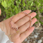 18K Gold Plated Plating Heart Shape Zircon Bracelets